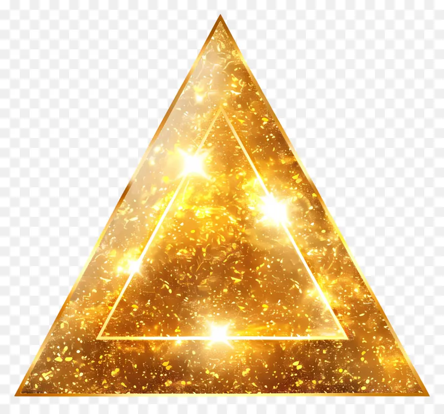 Triângulo De Ouro，Glitter Dourado PNG