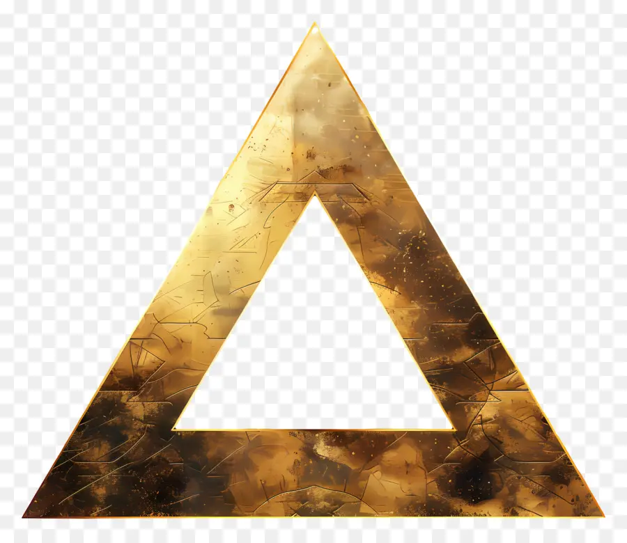 Triângulo De Ouro，Acabamento Metálico PNG