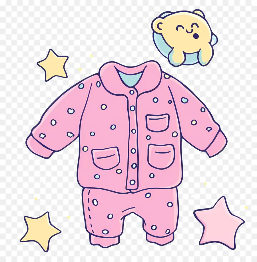 Pijama Bebê，Roupa Rosa PNG