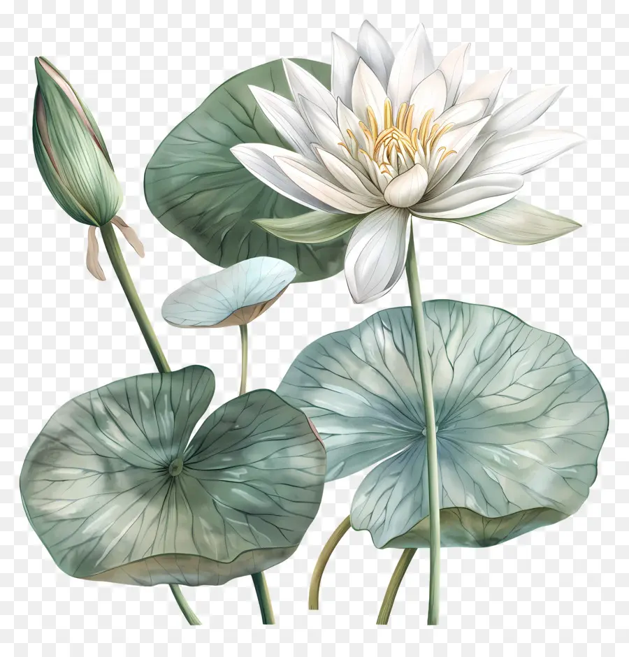 Lírio D'água，Flores Brancas De Lótus PNG