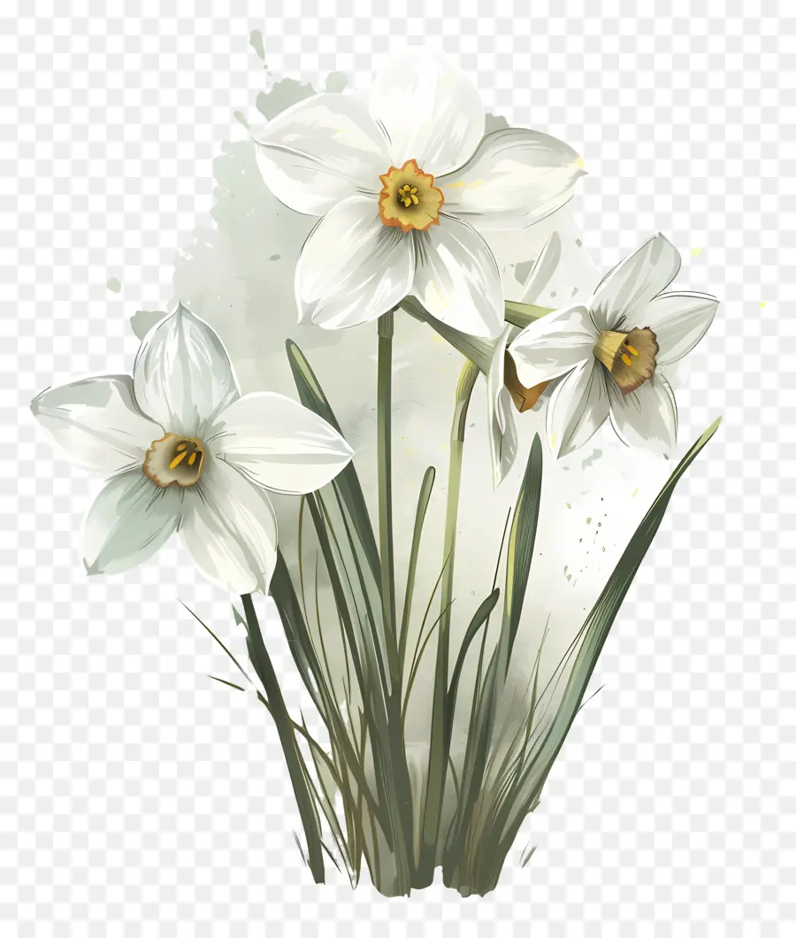 Daffodil Branco，Narcisos Brancos PNG