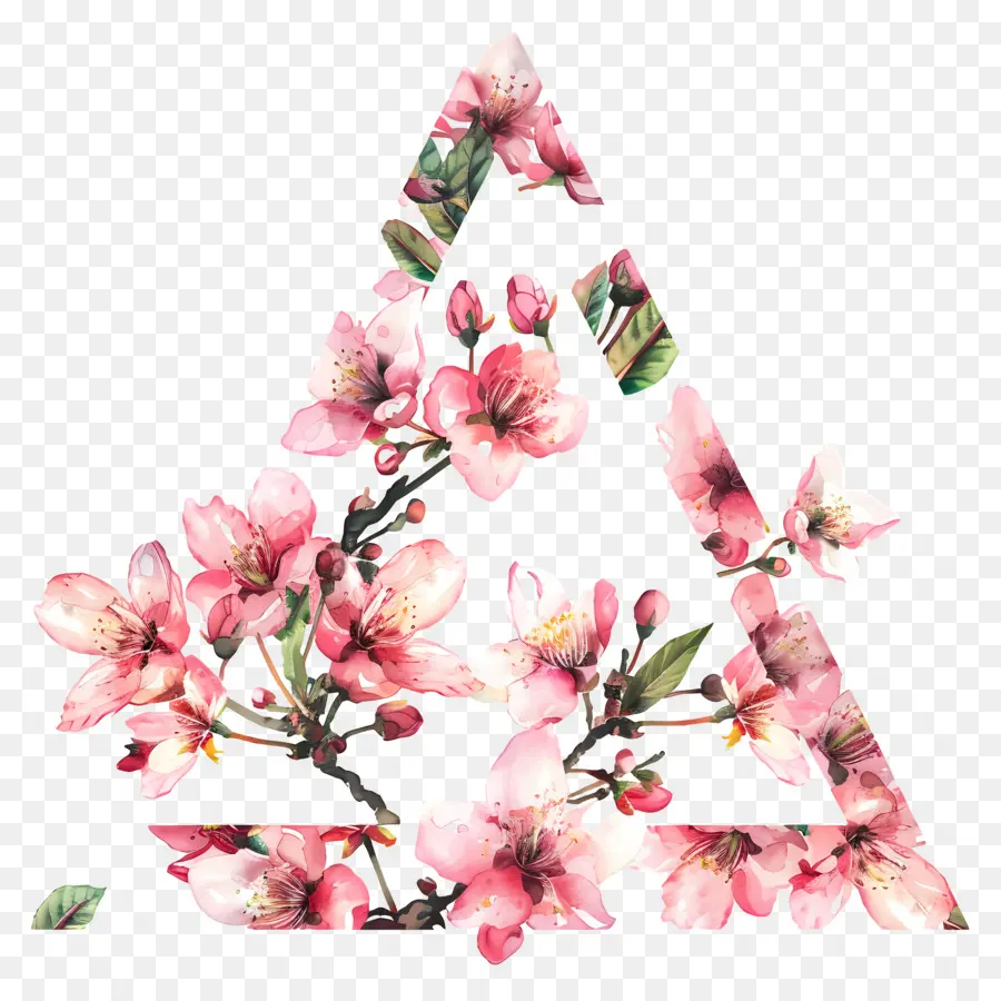 Triângulo Floral，Design Floral PNG