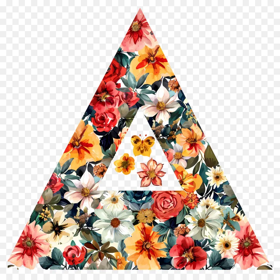 Triângulo Floral，Arte Floral PNG