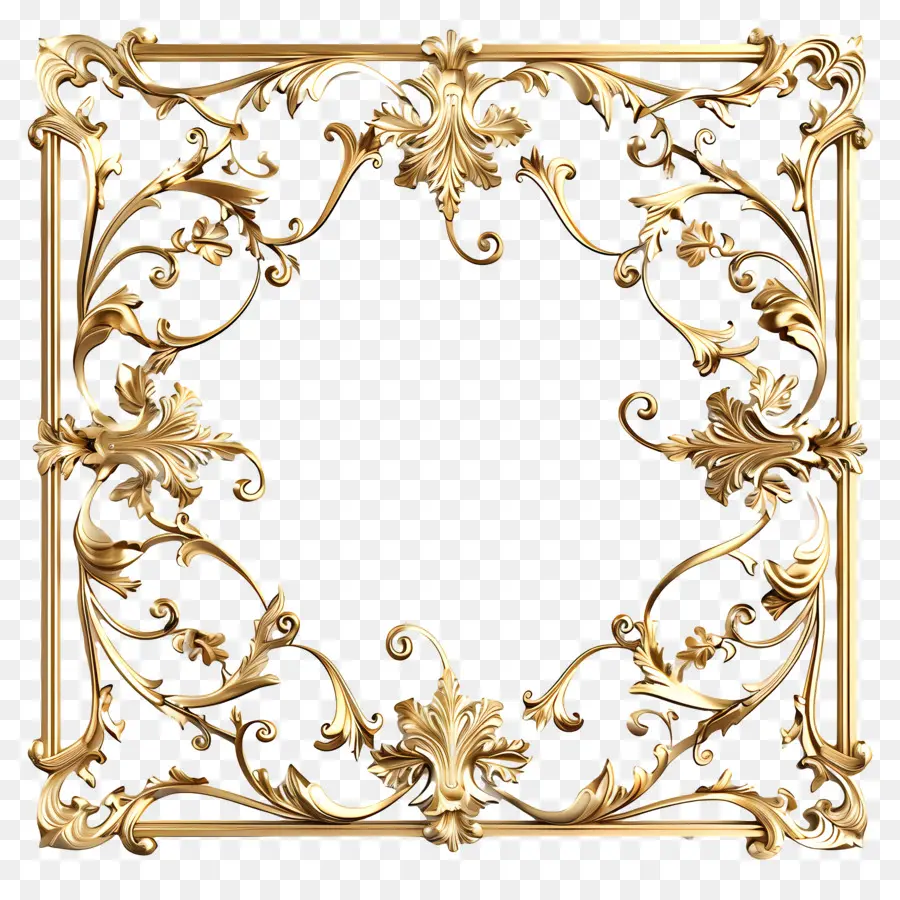 Quadro De Ouro Real，Moldura De Ouro PNG