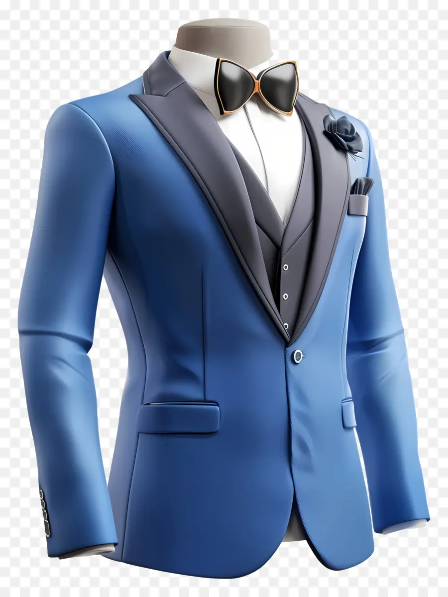 Desgaste Formal Azul，Tuxedo Azul PNG