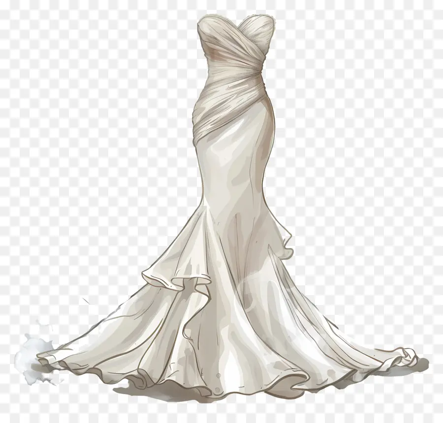 Vestido De Noiva De Sereia，Vestido De Casamento Branco PNG