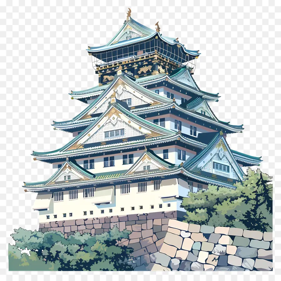 Castelo De Osaka，Castelo Japonês PNG