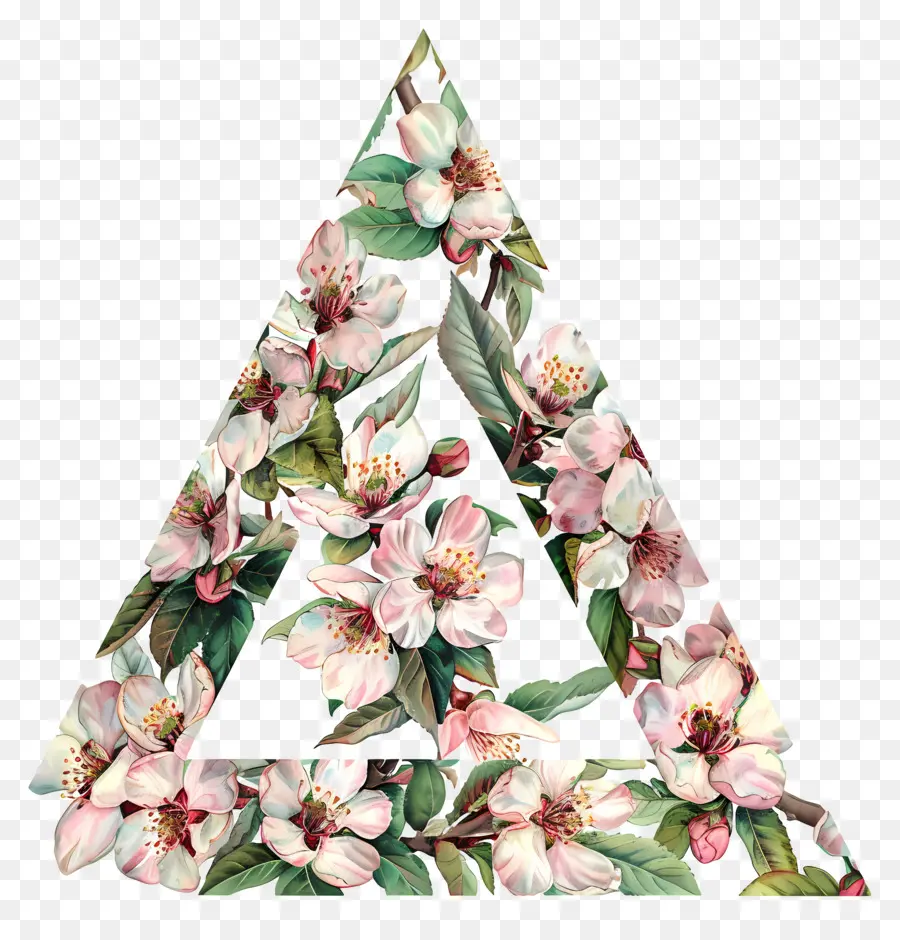 Triângulo Floral，Triângulo Branco PNG