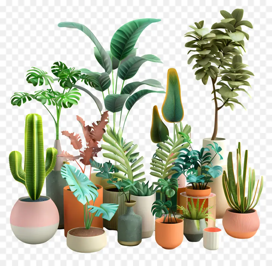 Plantas Estéticas，Vasos De Plantas PNG