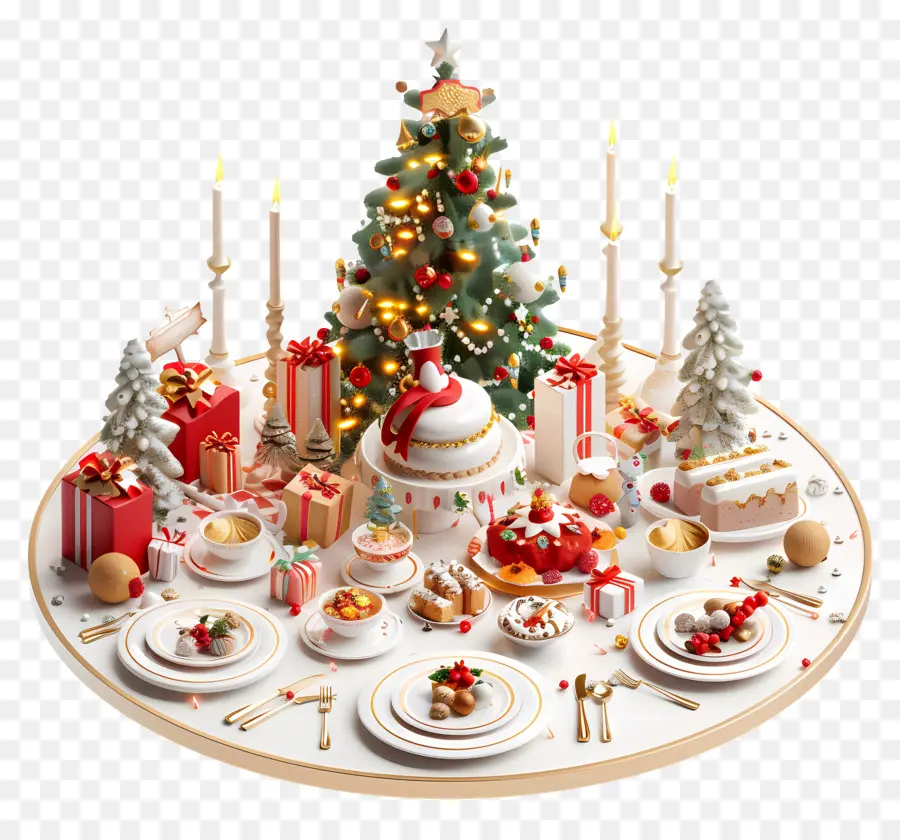 Mesa De Jantar De Natal，Banquete De Férias PNG