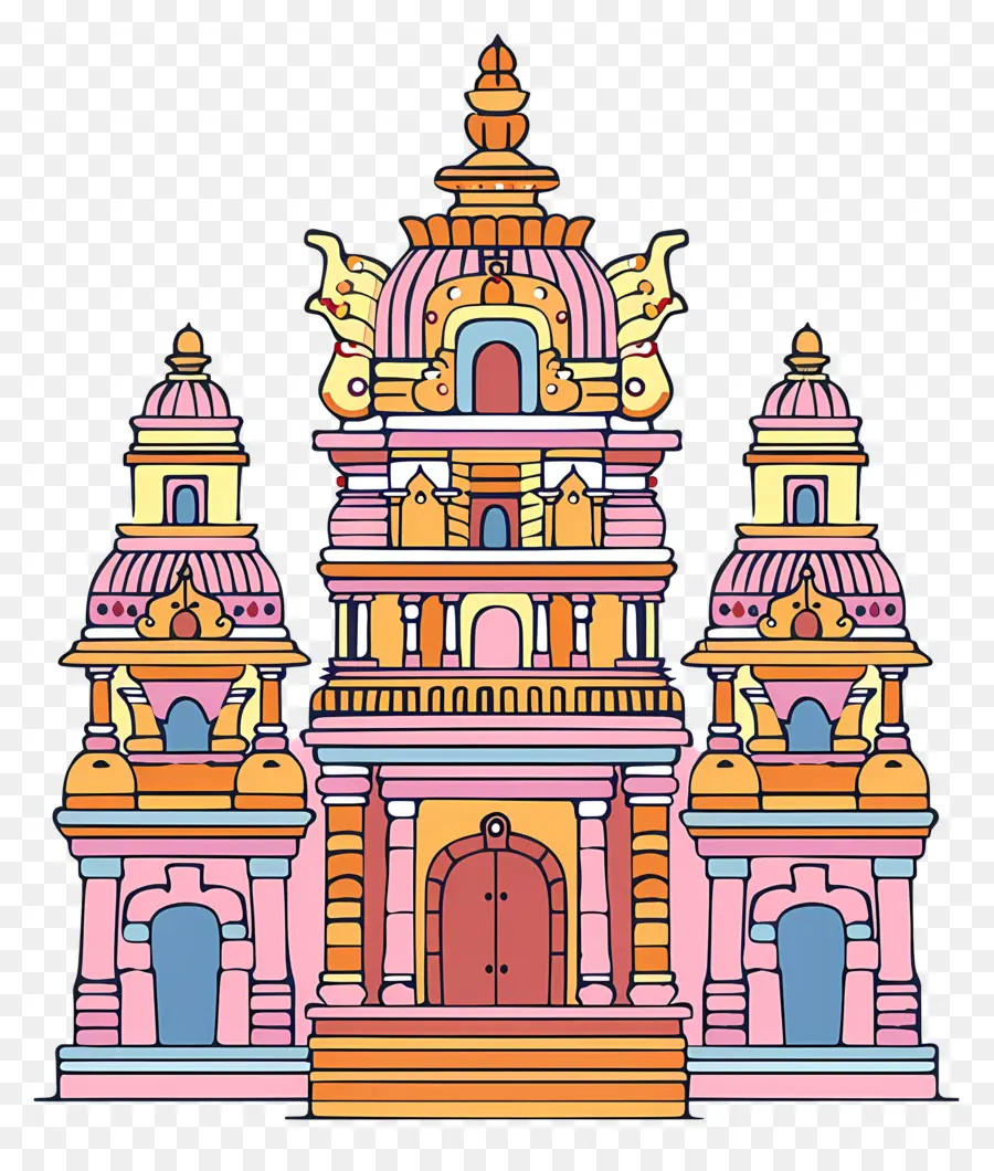 Templo Hindu，Arquitetura Ornamentada PNG