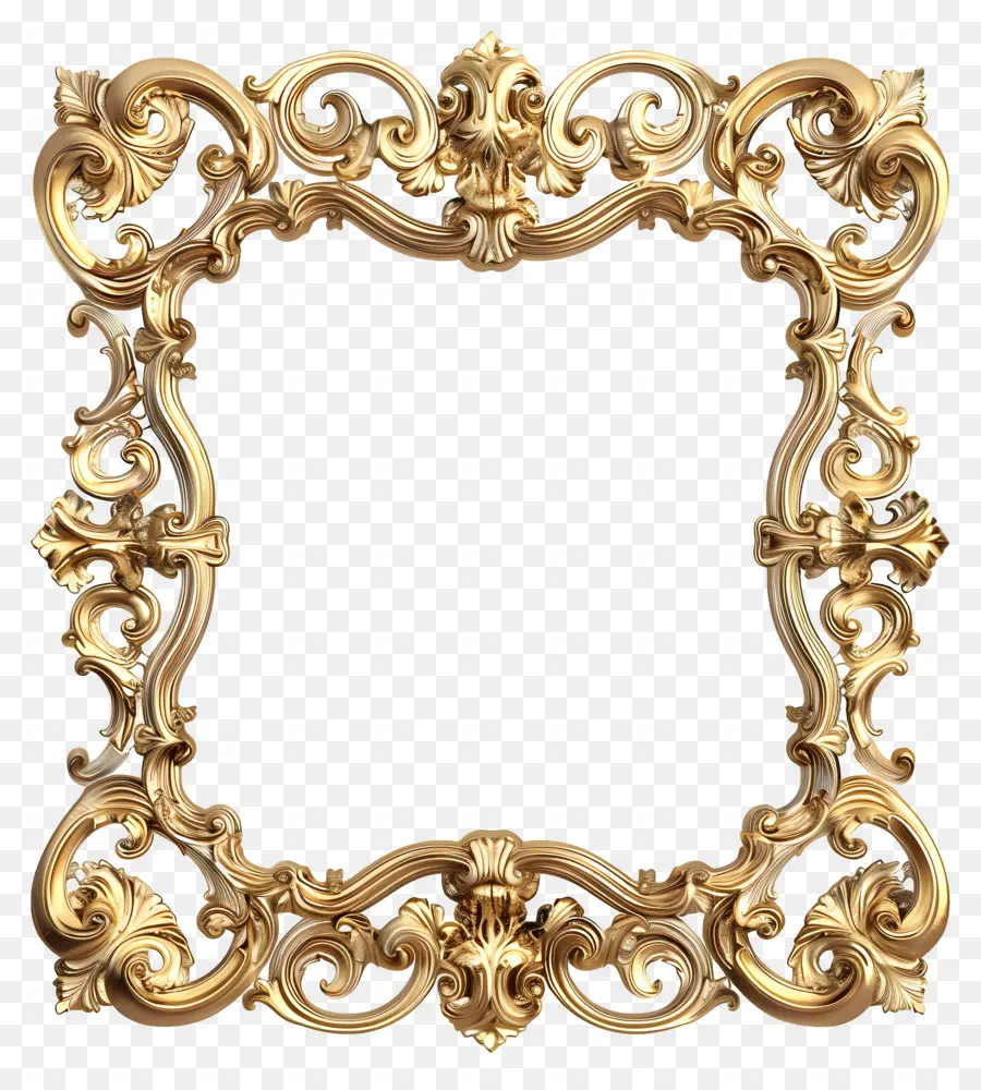 Quadro De Ouro Real，Ornamentado Quadro PNG
