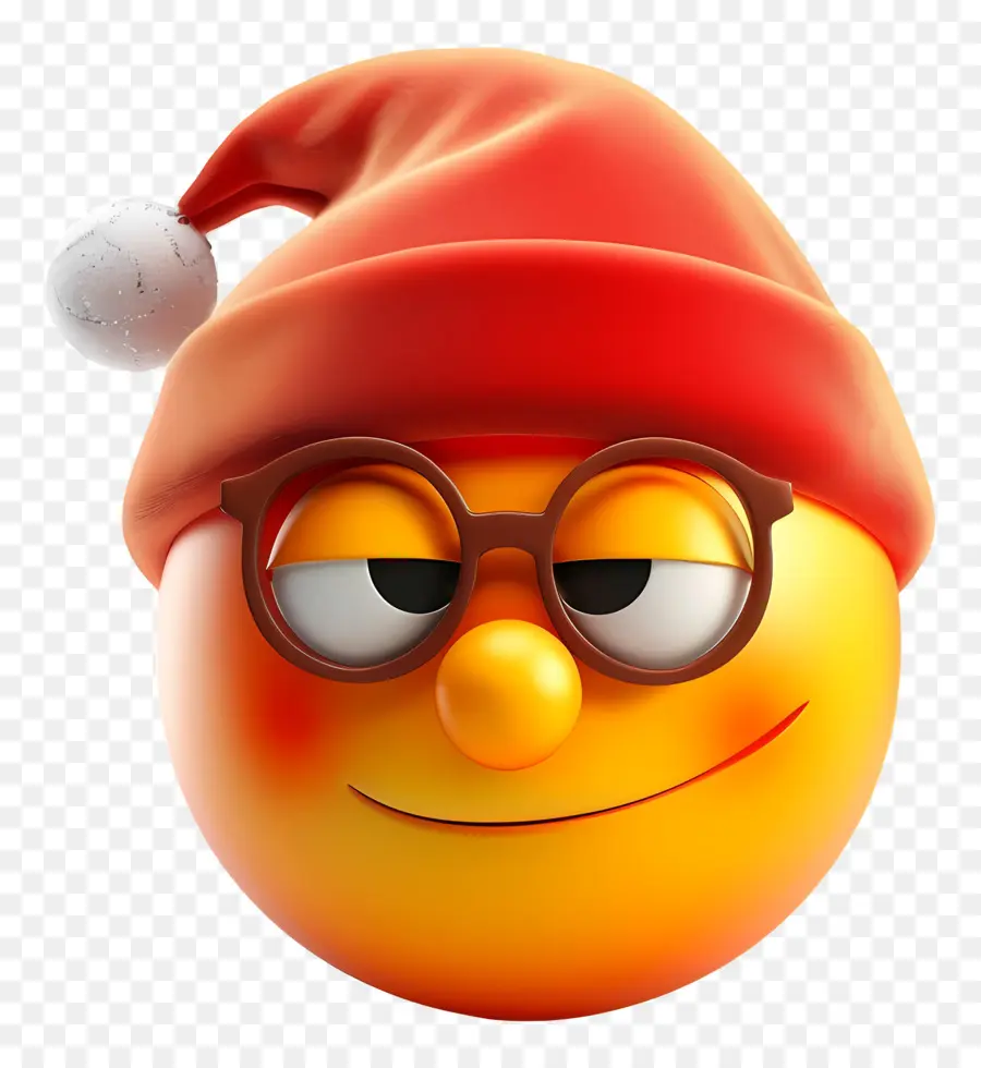Pensando Emoji，Chapéu De Papai Noel PNG