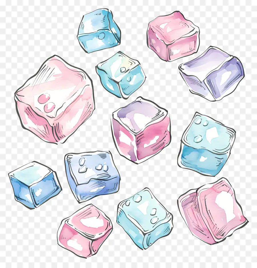 Cubos De Gelo，Cubos De Gelo Coloridos PNG