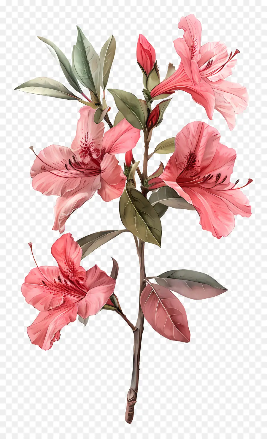 Flor Azalea，Flores Cor De Rosa PNG