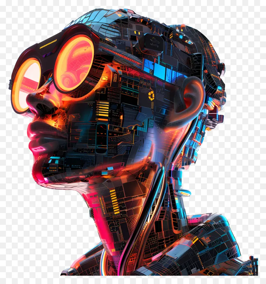 Cyberpunk，Robô Futurista PNG