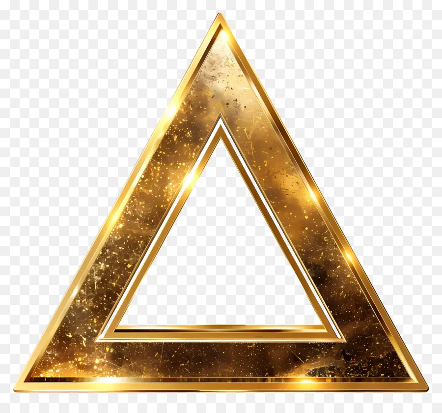 Triângulo De Ouro，Metalizado Ouro PNG