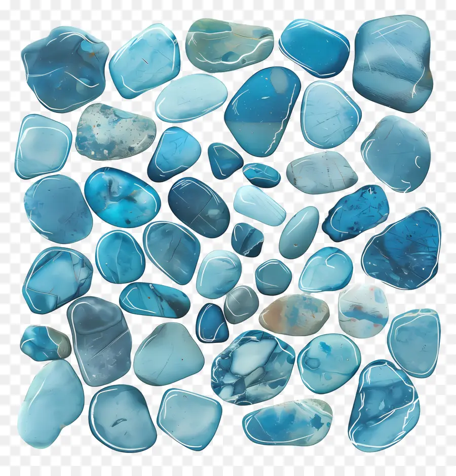 Pebbles De Contorno Azul，Rio Das Pedras PNG