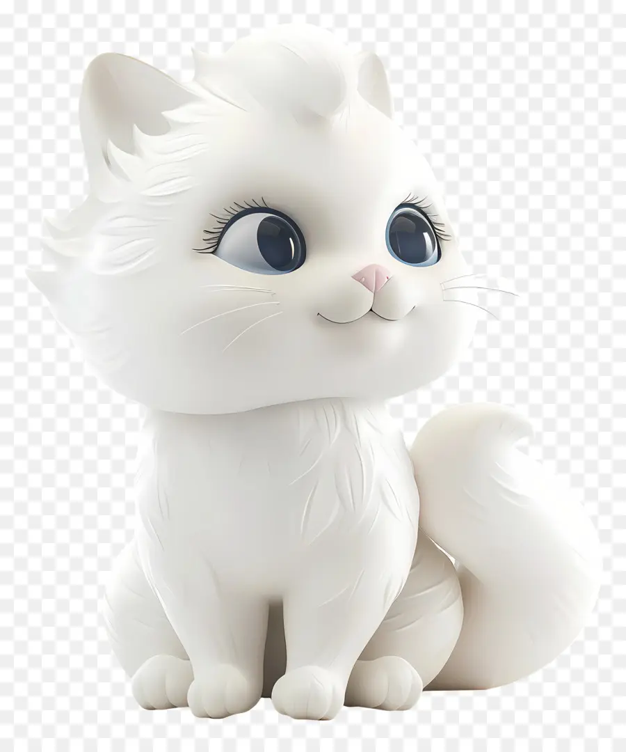 Gato Branco，Olhos Azuis PNG