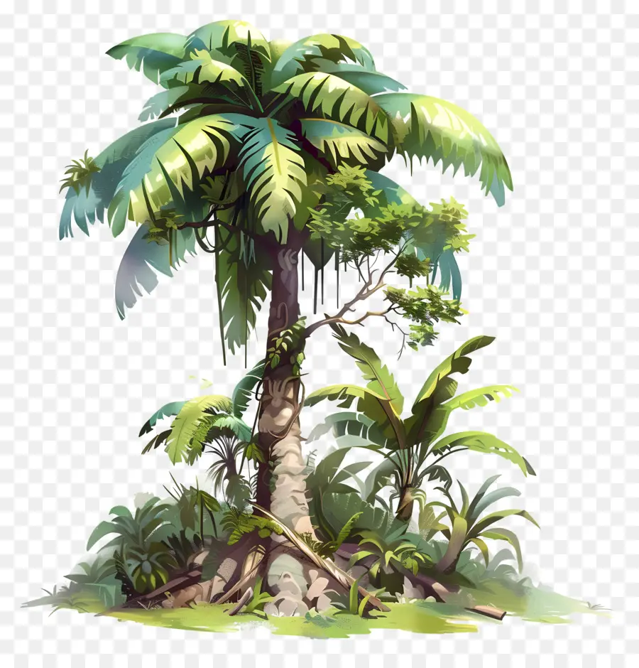 Árvore Da Floresta Tropical，Ilha Tropical PNG