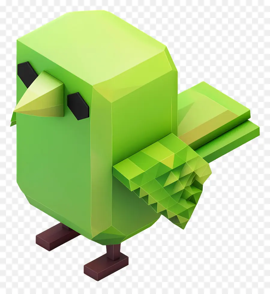 Pássaro Verde De Flappy，Low Poly PNG