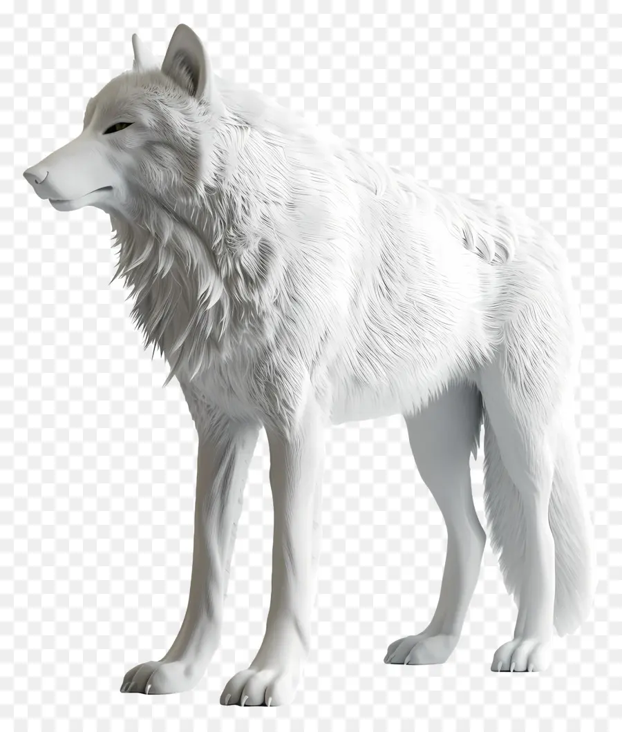 Lobo Branco，Renderização Em 3d PNG
