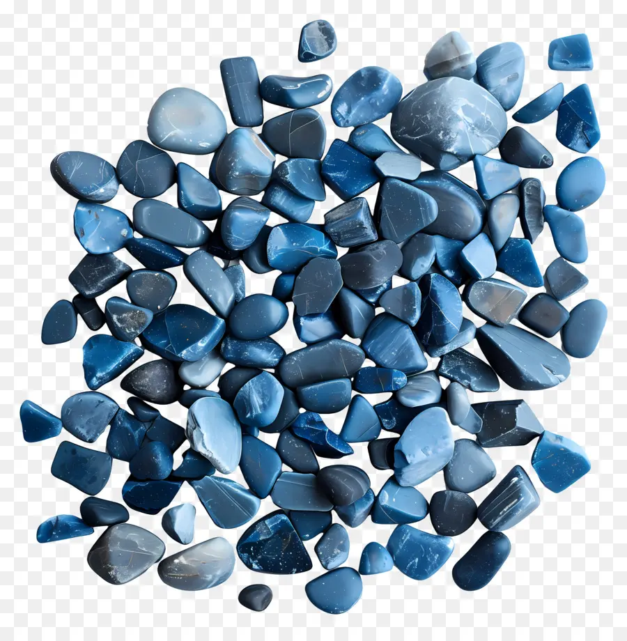Pebbles De Contorno Azul，Rochas Do Rio PNG