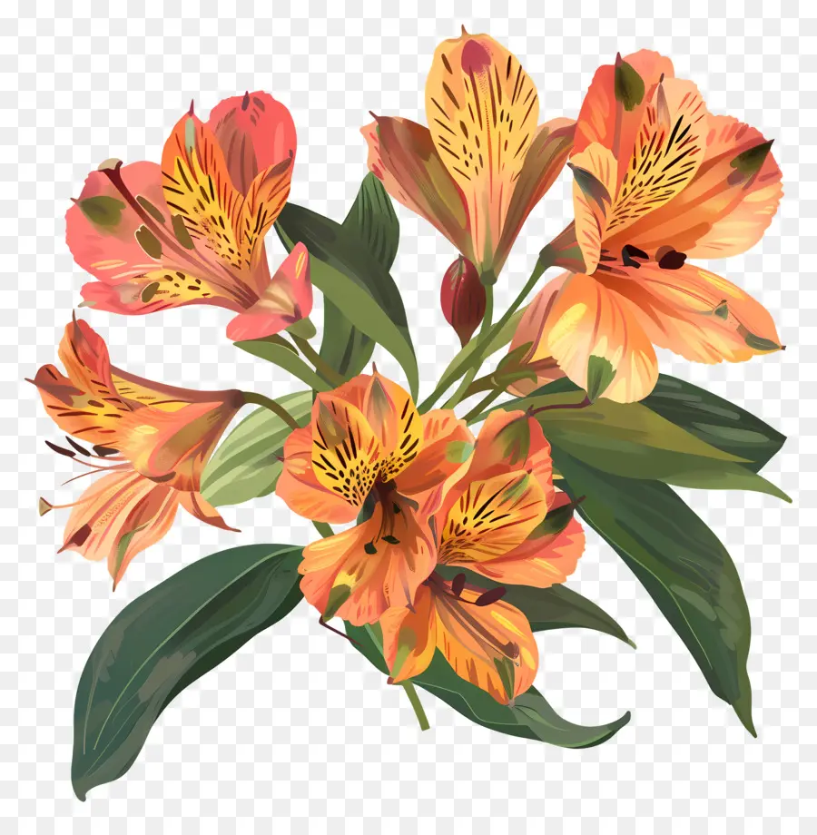 Flor De Alstroemeria，Flores De Lírio PNG
