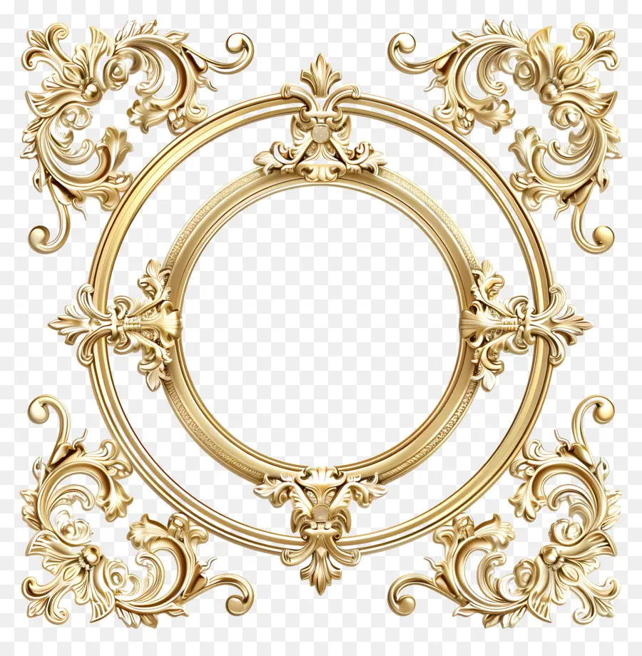 Quadro De Ouro Real，Golden Frame PNG