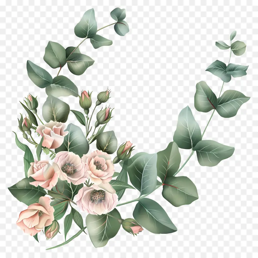 Flores De Eustoma，Coroa De Flores PNG