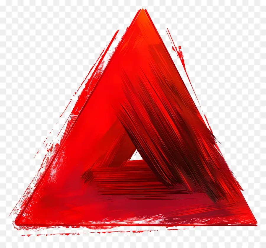 Triângulo Vermelho，Pincelada PNG