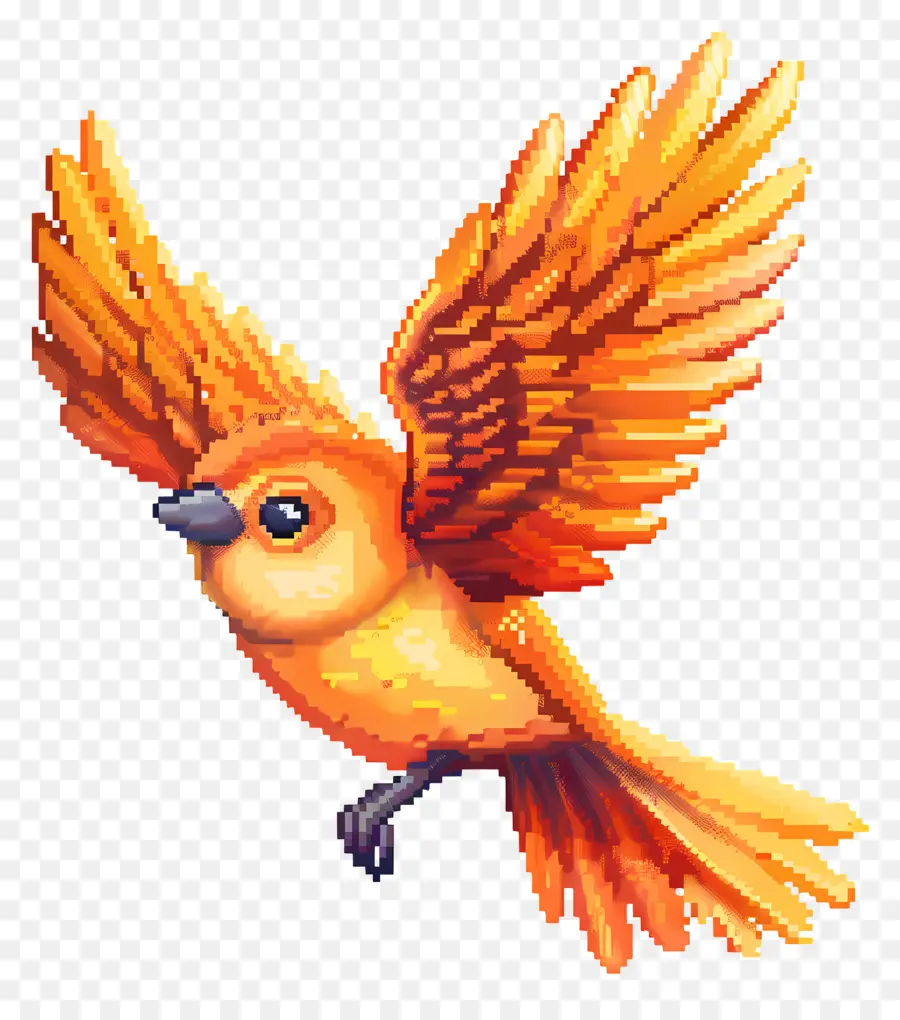 Pássaro Voando，Pixel Art PNG