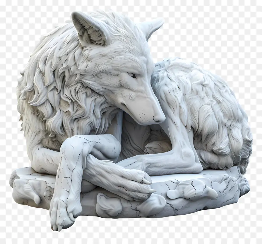 Lobo Branco，Estátua De Lobo Branco PNG