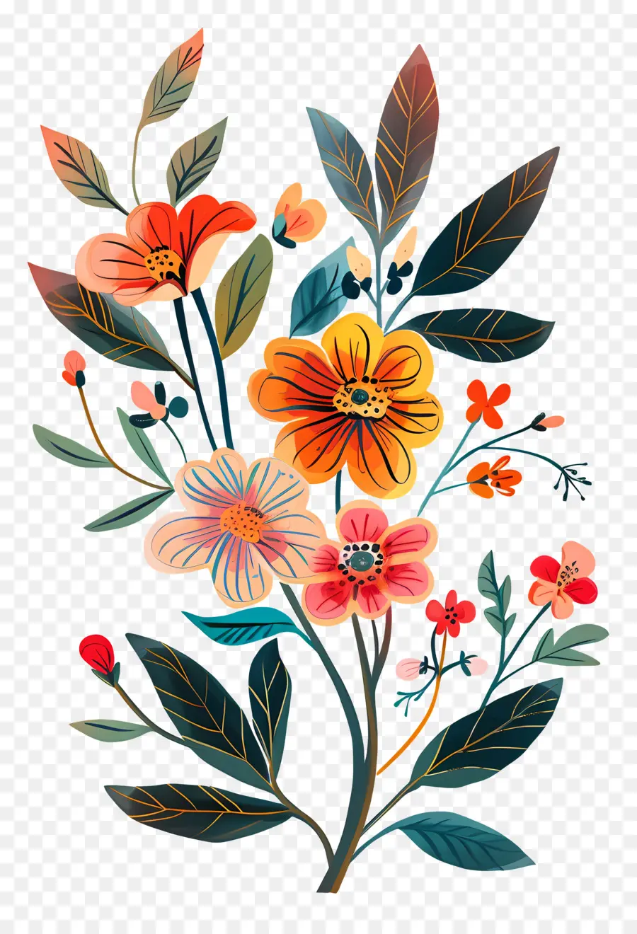 Flores，Flores Coloridas PNG