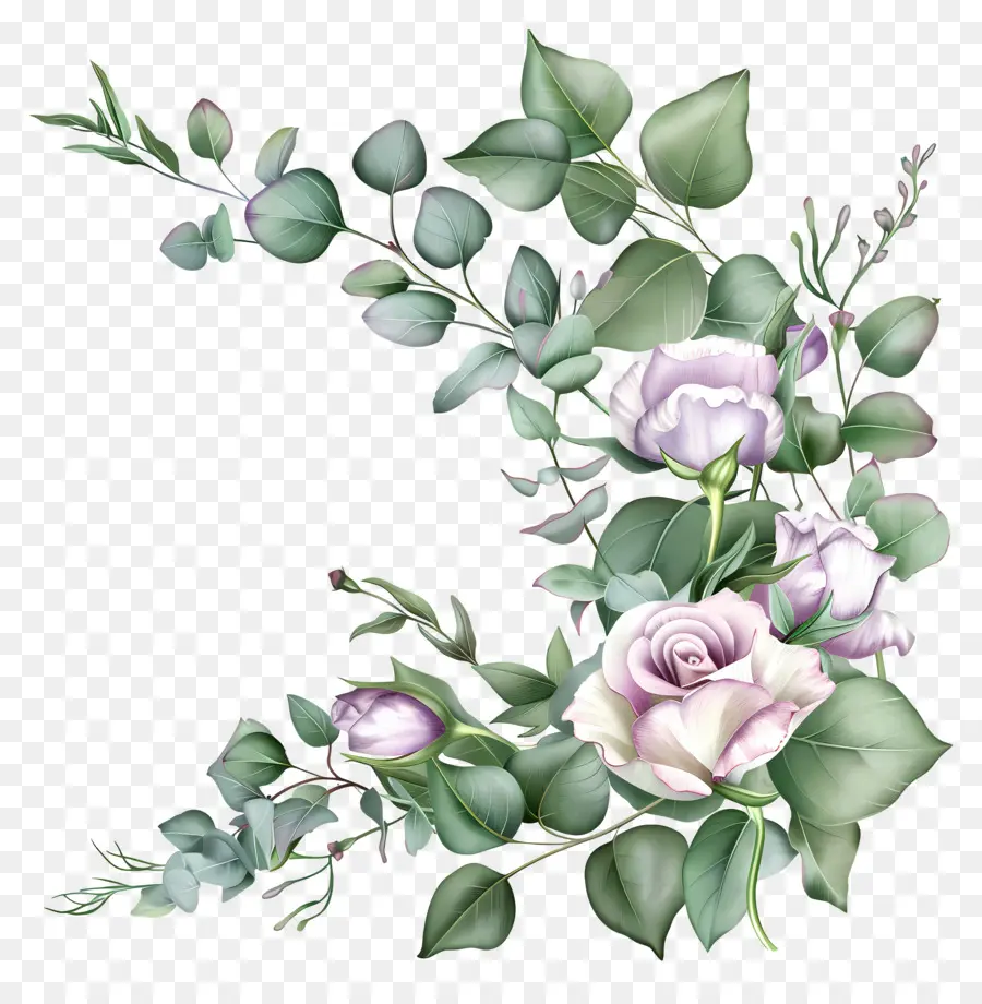 Flores De Eustoma，Rosas Brancas PNG