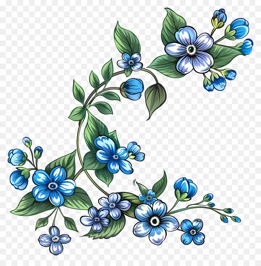 Miosótis，Flor Azul PNG