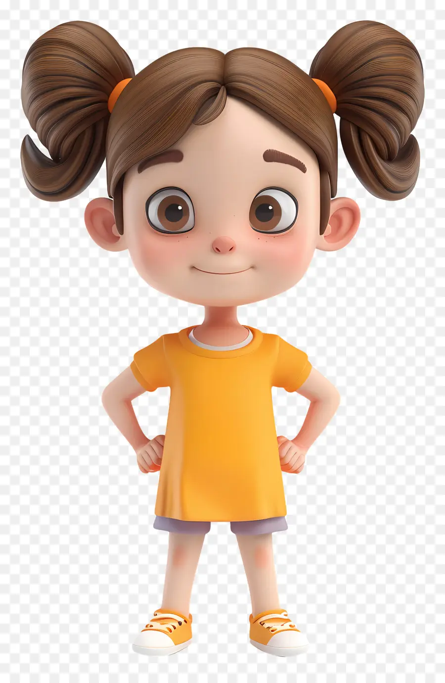 Garota De Desenho Animado 3d，Camisa Amarela PNG