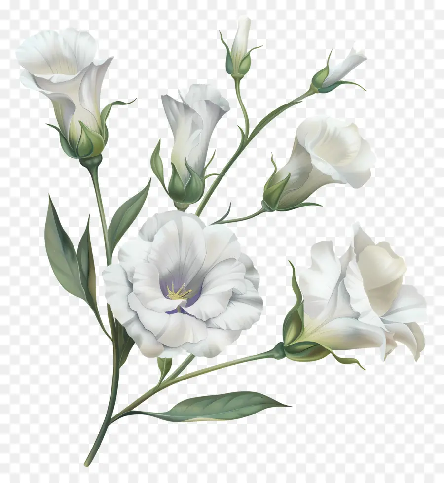 Flores De Eustoma，Lírios Brancos PNG