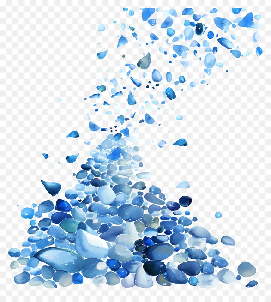 Pebbles De Contorno Azul，Pedras Azuis PNG
