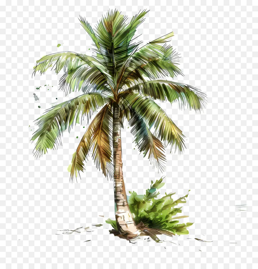Praia Do Coqueiro，Pintura De Palmeira PNG
