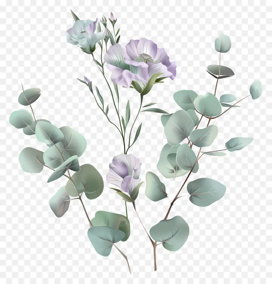 Flores De Eustoma，Buquê PNG
