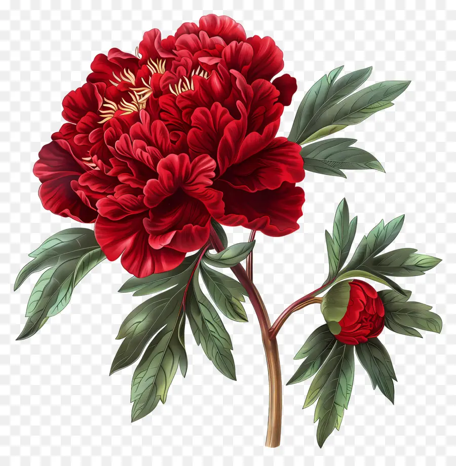 Peônia Vermelha，Peônia Vermelha Flor PNG