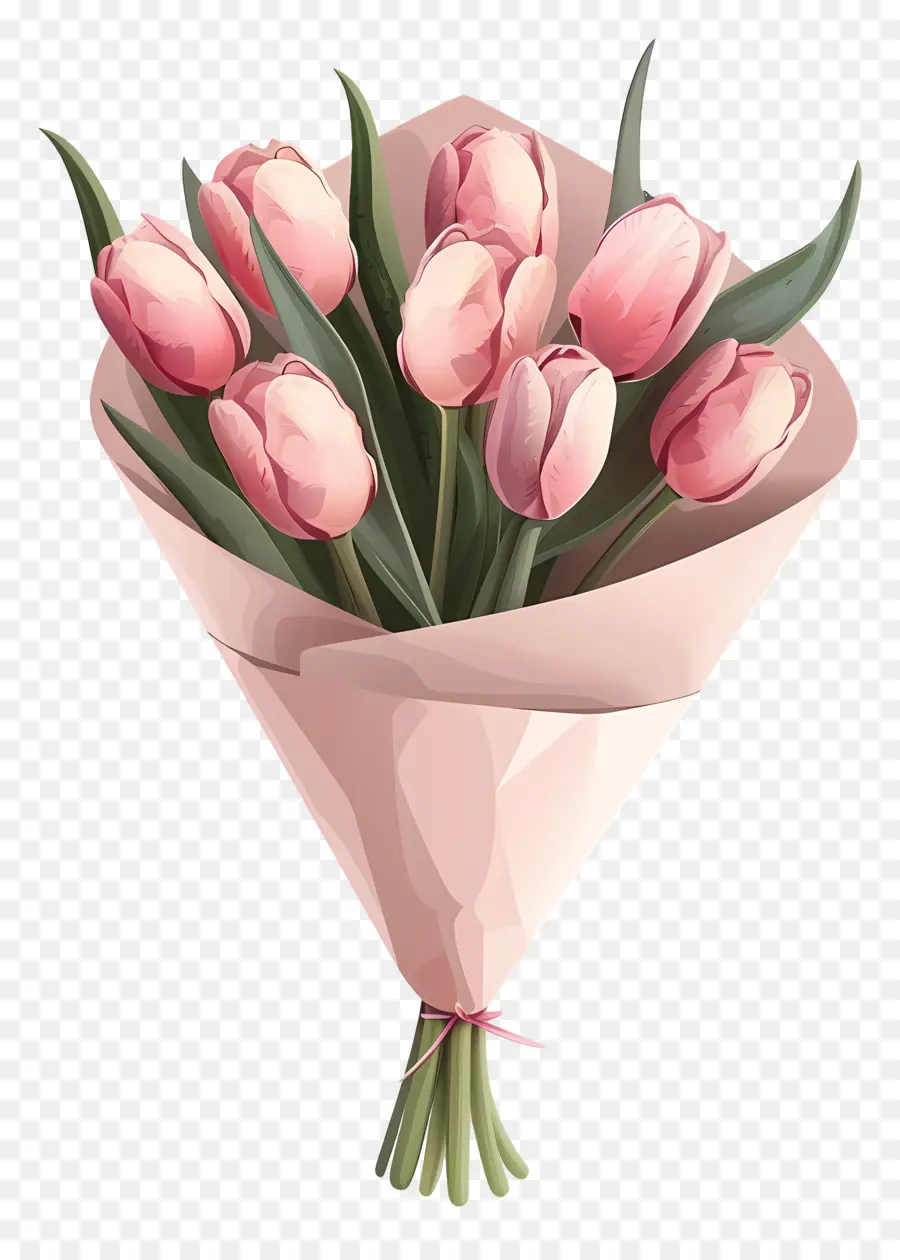 Tulips Bouquet，Tulipas Cor De Rosa PNG