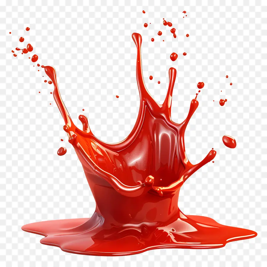 Ketchup Inicial，Tinta Vermelha PNG