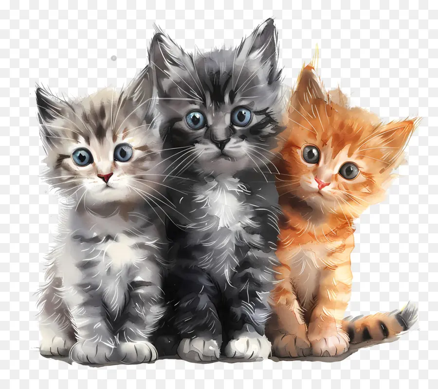 Três Gatinhos，Gatos PNG