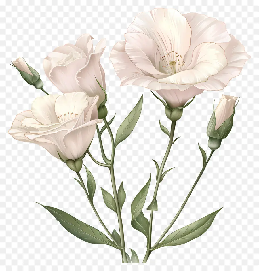 Lisianthus Flor，Rosas Brancas PNG