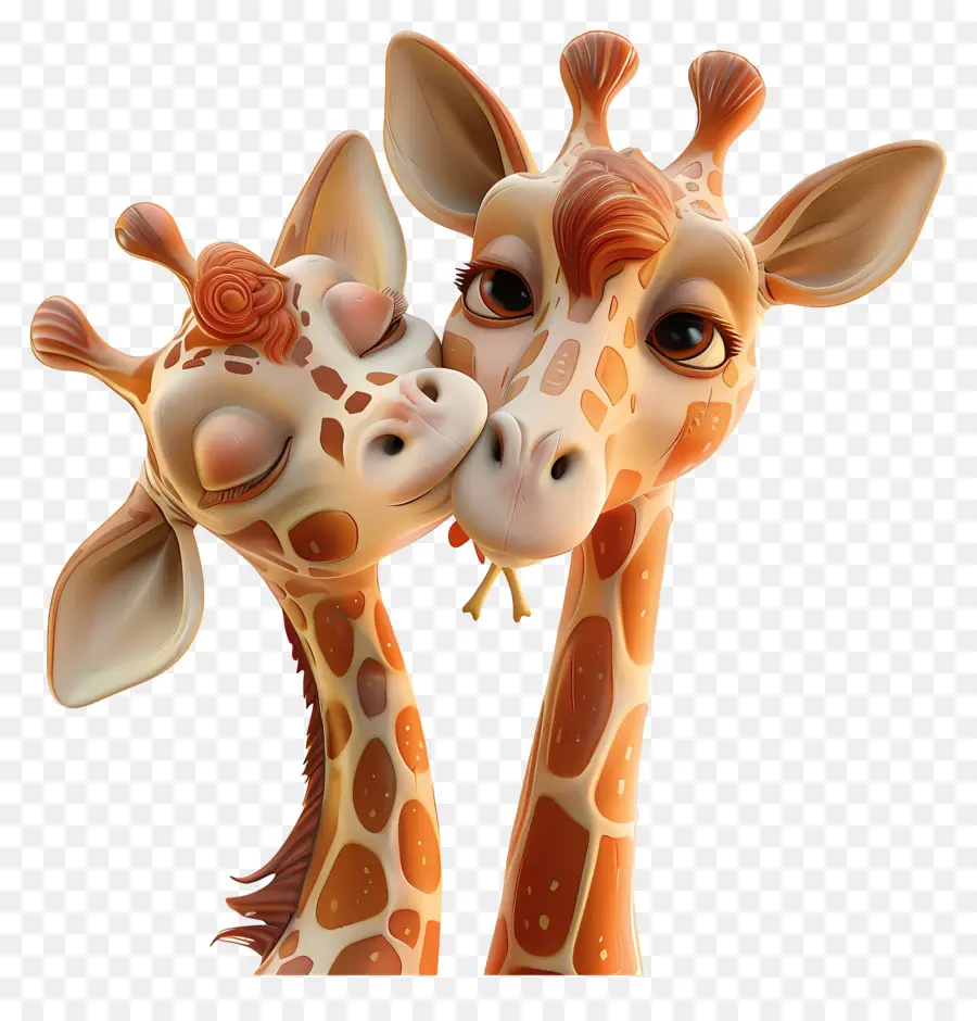 Beijando，Girafas PNG