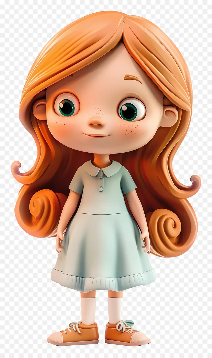 Garota De Desenho Animado 3d，Vestido Branco PNG