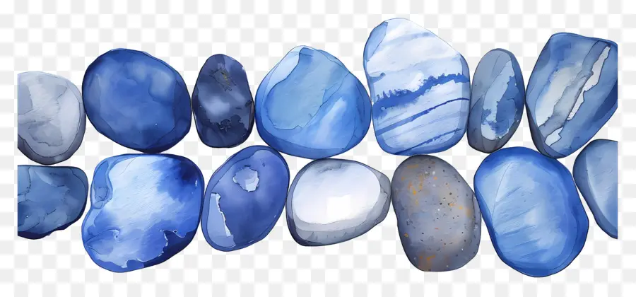 Pebbles De Contorno Azul，Rochas Lisas PNG