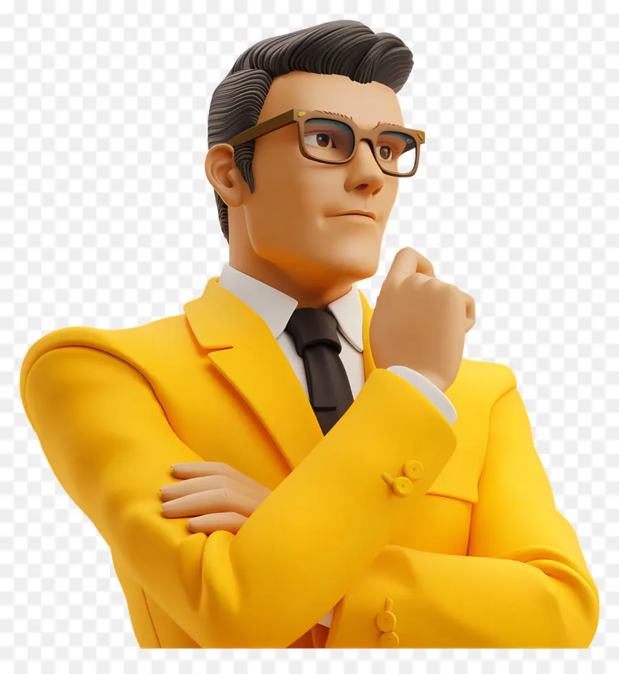 Pensando Em Empresário，Terno Amarelo PNG